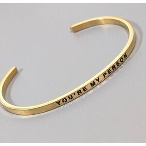 MantraBand You're My Person Stacking Cuff Bangle Bracelet 6.5" Inspirational